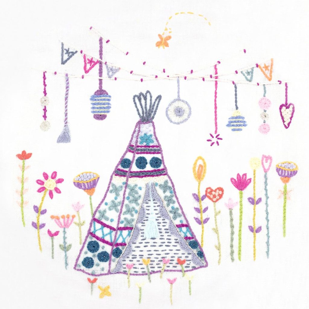 Week-end bohème sous le tipi | Modèle à broder à télécharger
