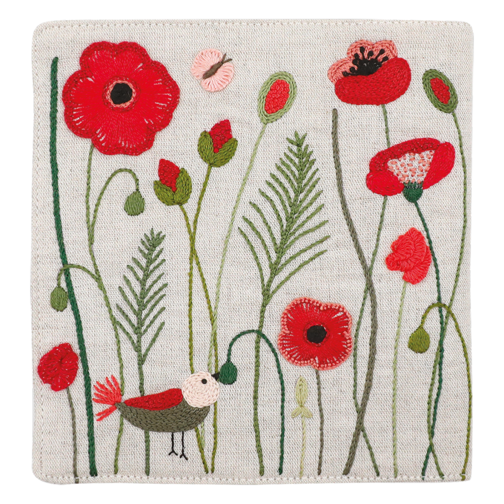 Porte-aiguille coquelicots